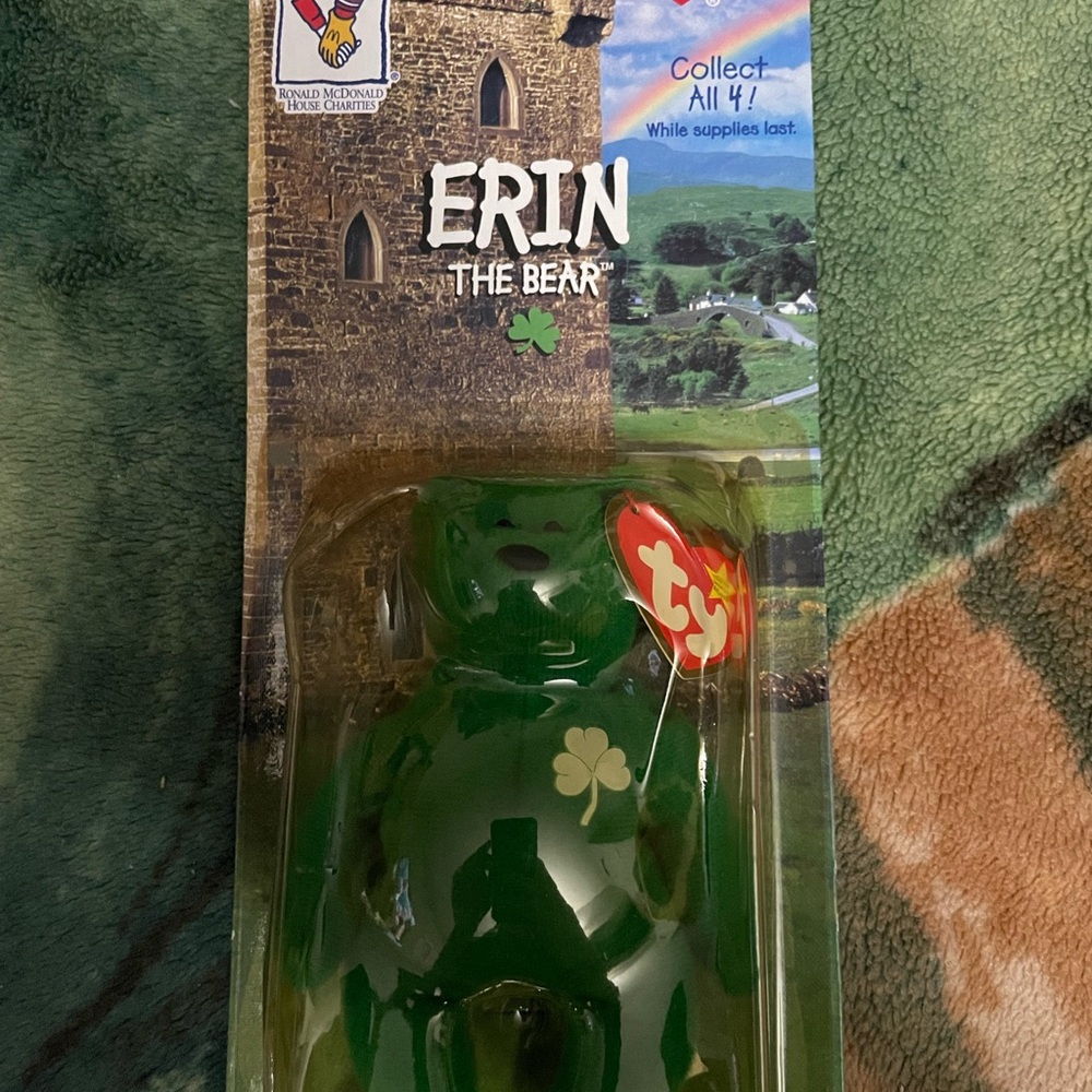 Ty Erin the Bear in Green with Shamrock